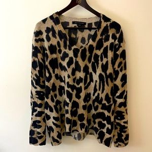 Skull Cashmere Leopard Oversized Sweater